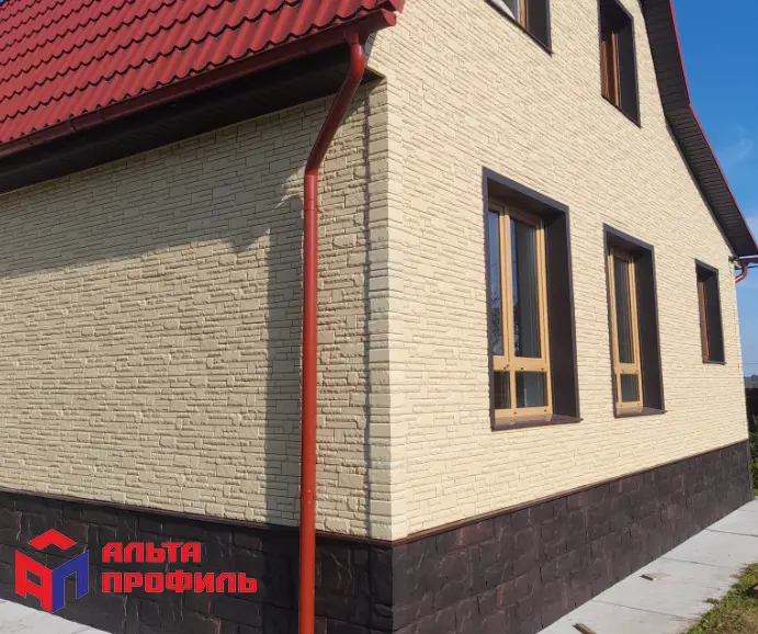 Фасадная панель Камень Скалистый ЭКО | Кремовый